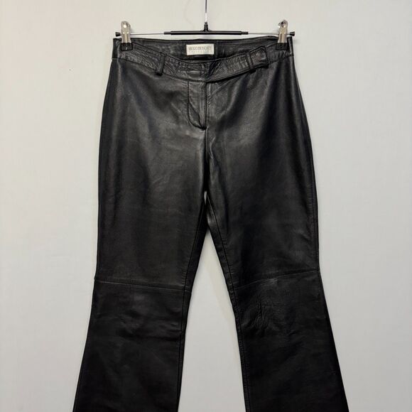 Hugo Buscati Collection Women Genuine Leather Pants Size 4 Raw Hem D041 -29 - Picture 14 of 16